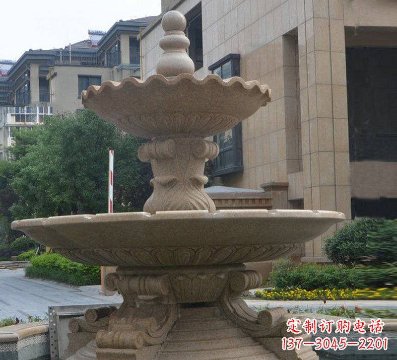 宜宾大理石双层简约喷泉雕塑