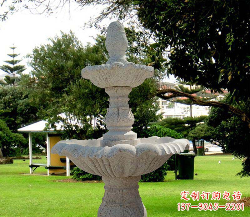 宜宾大理石双层喷泉公园石雕