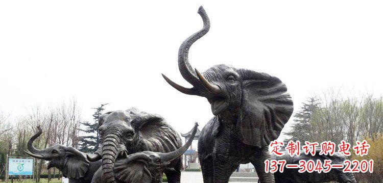 宜宾大象群铜雕景观
