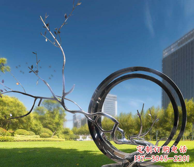 宜宾超大不锈钢环形景观雕塑