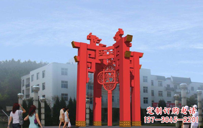 宜宾大型抽象灯笼广场不锈钢雕塑