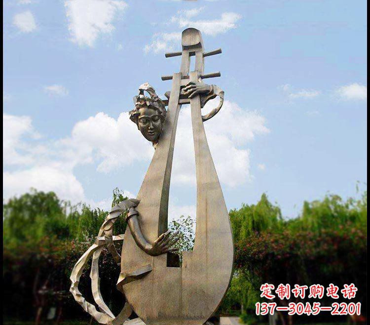 宜宾精美铜雕琵琶雕塑