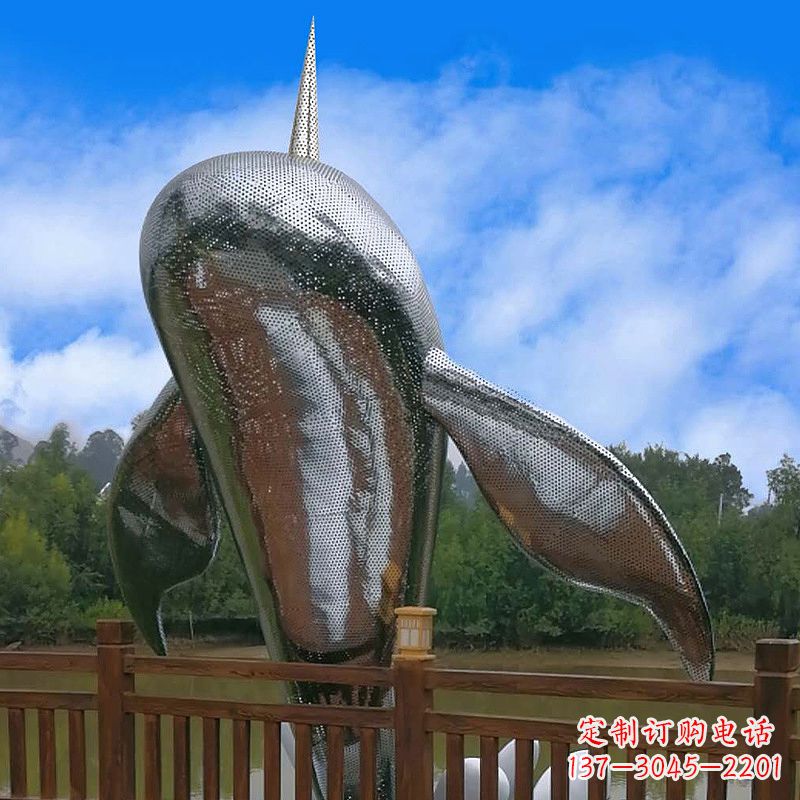 宜宾大型网格不锈钢鱼雕塑-公园园林水景创意动物景观雕塑