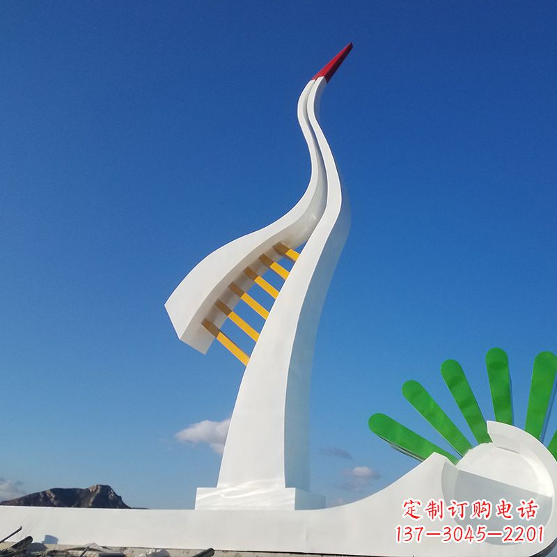 宜宾丹顶鹤的雕塑抽象