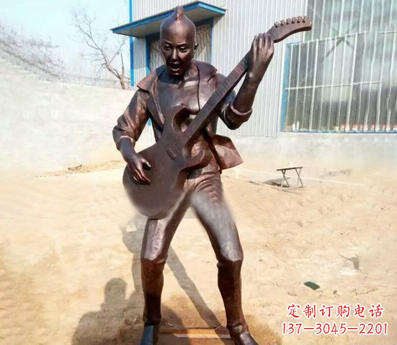 宜宾精致细腻的铜吉他雕塑