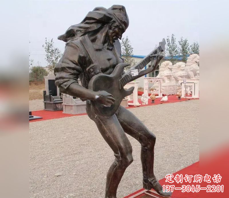 宜宾弹吉他广场小品人物铜雕