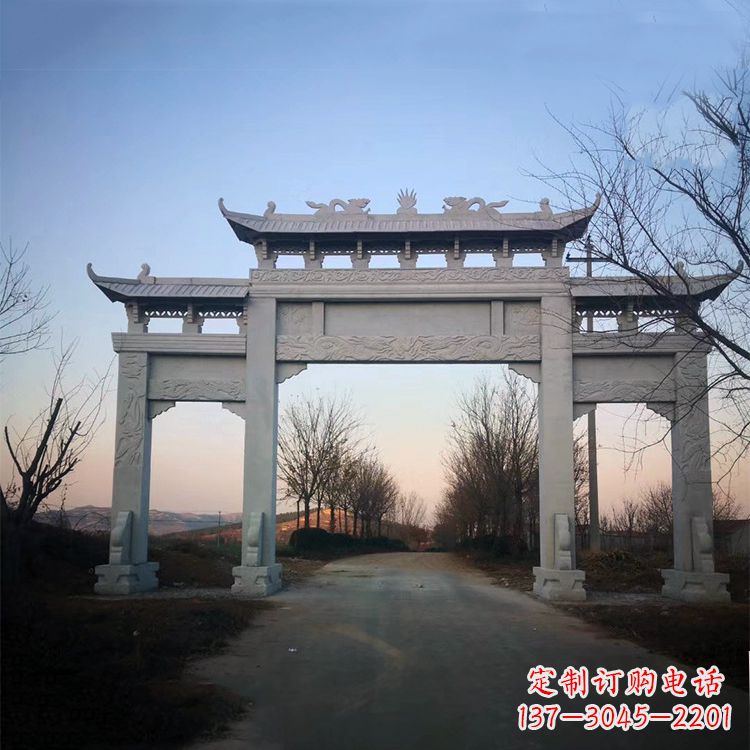 宜宾品质卓越的道路三门石牌坊雕塑