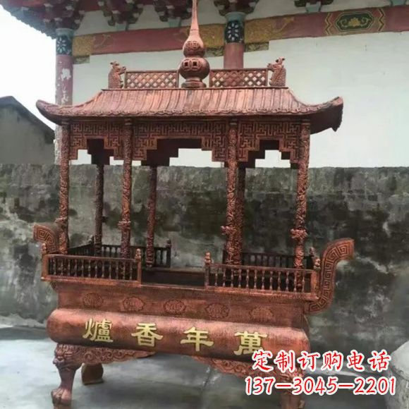 宜宾雕刻蝙蝠铜香炉