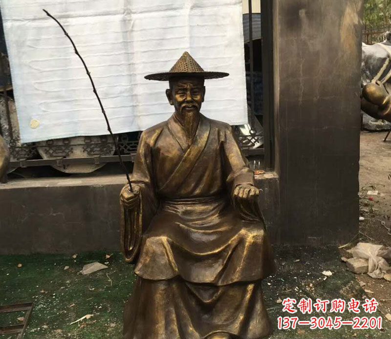 宜宾精美手工渔翁铜雕
