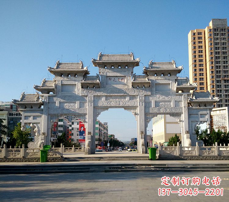 宜宾锻铜雕塑 人物雕塑石雕牌坊