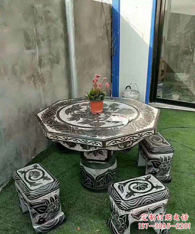 宜宾多边形石头桌凳雕塑