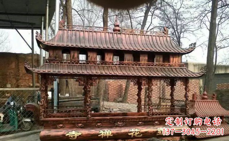 宜宾方形寺庙香炉铜雕