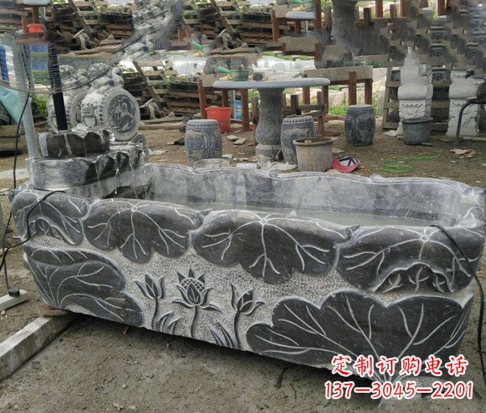 宜宾传统石雕·精美荷花雕塑