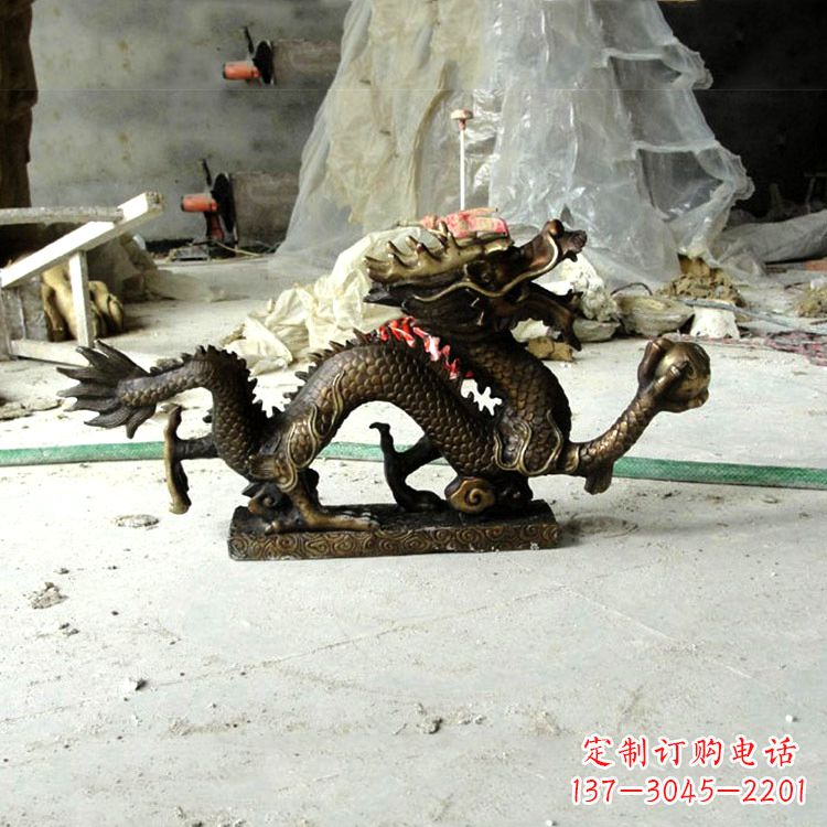 宜宾精美仿古龙铜雕塑