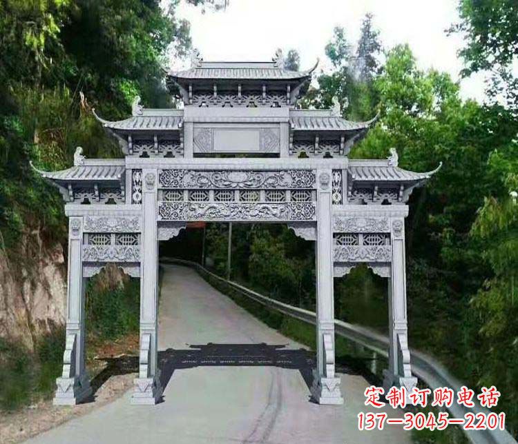 宜宾仿古三门牌坊石雕