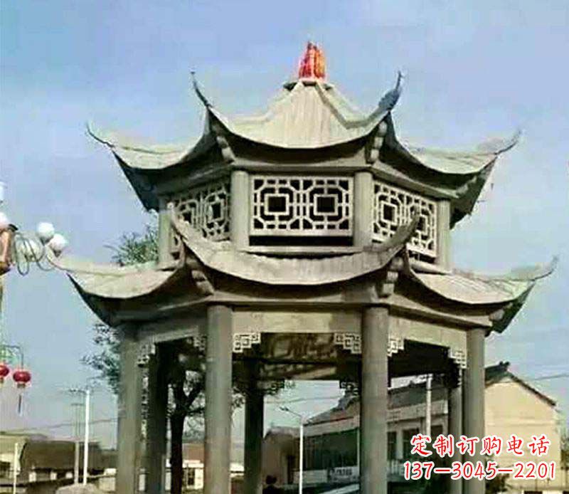 宜宾精美仿古石凉亭雕塑