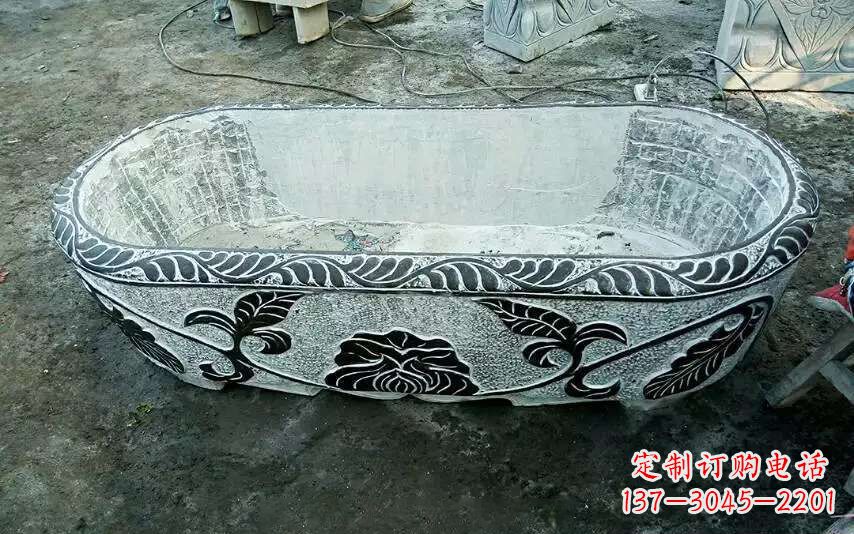 宜宾风格独特的仿古石头水缸雕塑