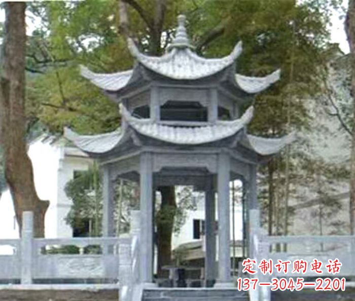宜宾仿古园林双层石雕凉亭