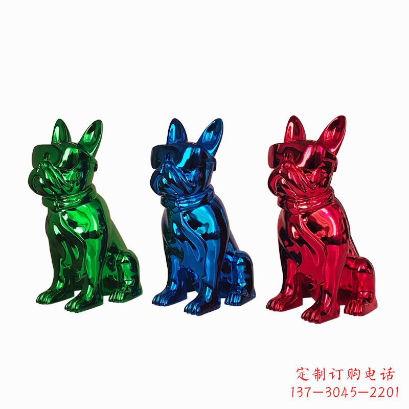 宜宾仿琉璃斗牛犬生肖狗雕塑