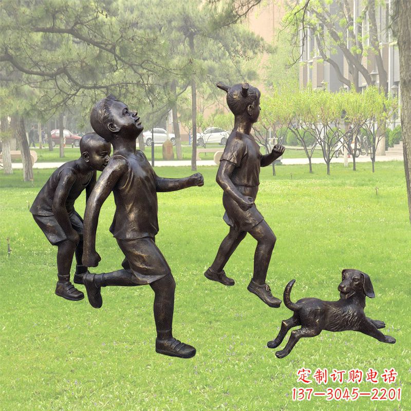 宜宾仿铜跑步小孩雕塑