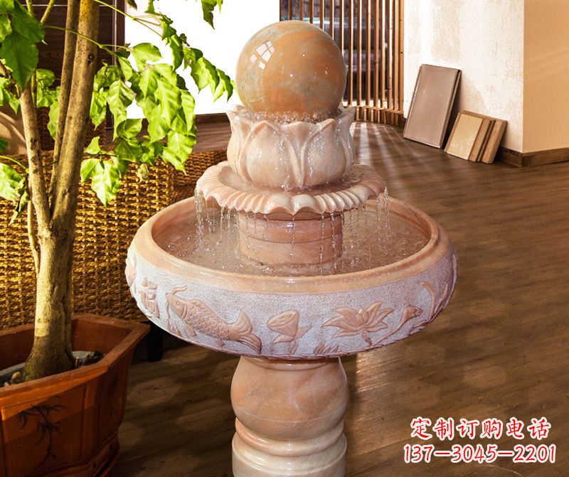 宜宾浑然天成的风水球石雕
