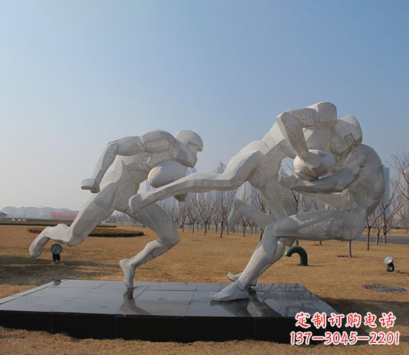 宜宾橄榄球不锈钢运动雕塑