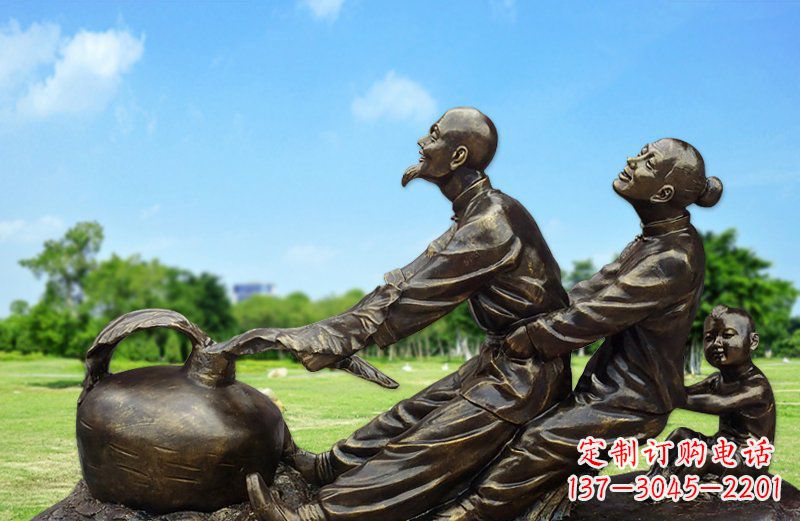 宜宾和谐之美,铜雕萝卜雕塑