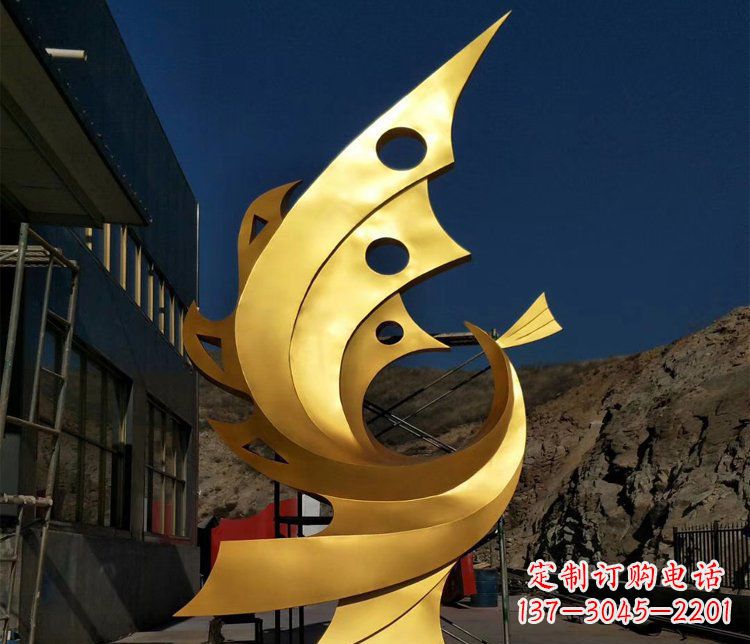 宜宾精美不锈钢抽象凤凰景观雕塑