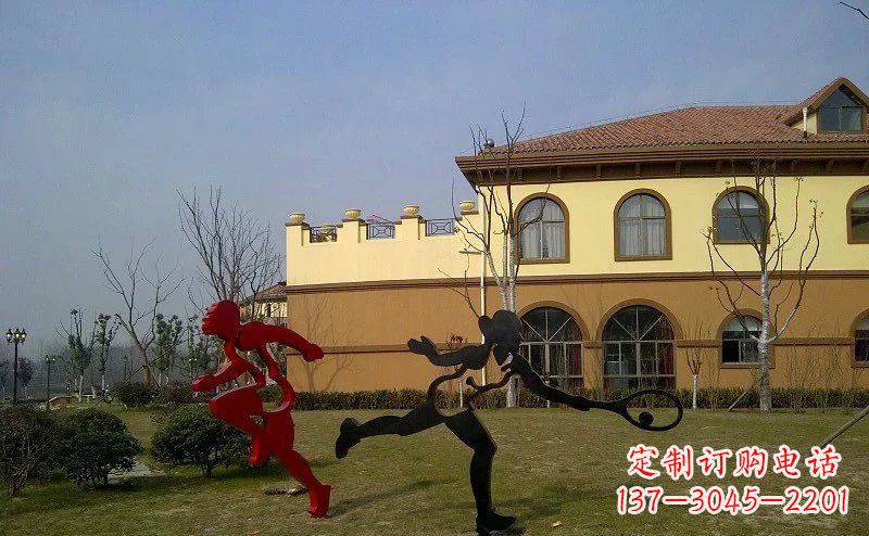 宜宾优雅的豪迈!不锈钢抽象运动员人物雕塑