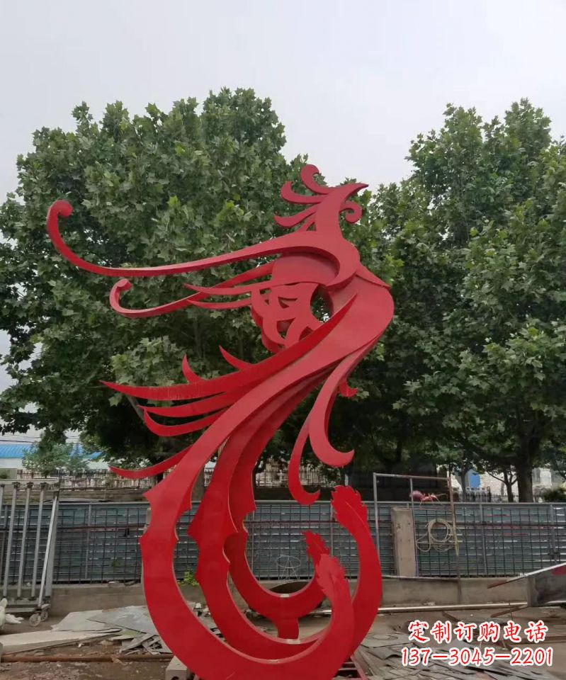 宜宾产品名称浪漫传情不锈钢凤凰雕塑