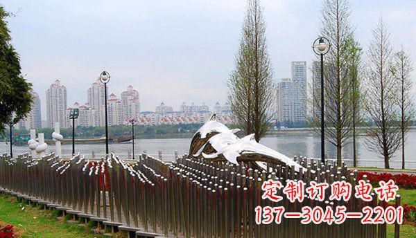 宜宾动物主题不锈钢海豚雕塑