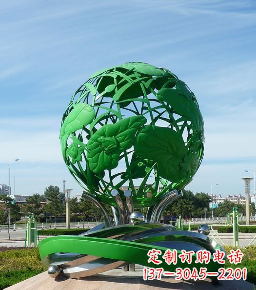 宜宾不锈钢镂空荷叶青蛙雕塑