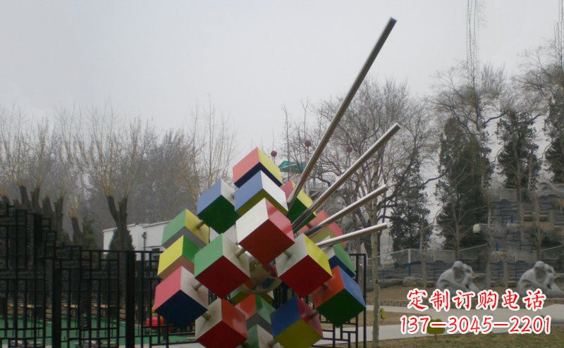 宜宾不锈钢魔方雕塑,玩转您的公园