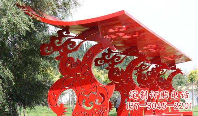 宜宾新潮不锈钢公园凉亭雕塑