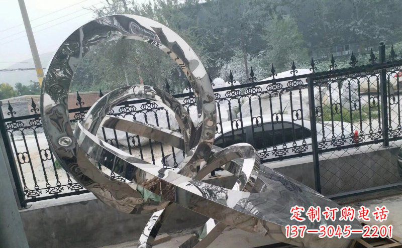 宜宾公园拼接圆环景观不锈钢雕塑