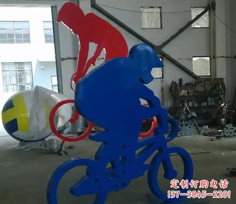 宜宾公园不锈钢骑自行车运动人物雕塑