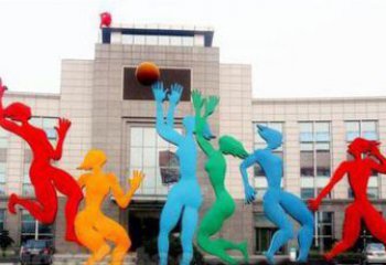 宜宾激情运动的写照不锈钢女孩打篮球雕塑