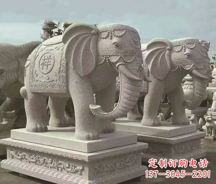 宜宾精美大象大理石雕塑
