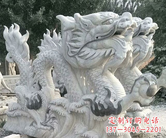 宜宾优雅古典大理石生肖龙雕塑