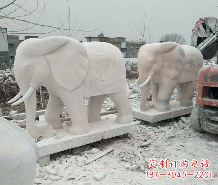 宜宾公园动物大象石雕 (5)