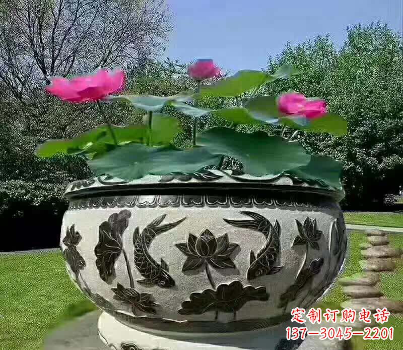 宜宾唯美鲤鱼水缸雕塑