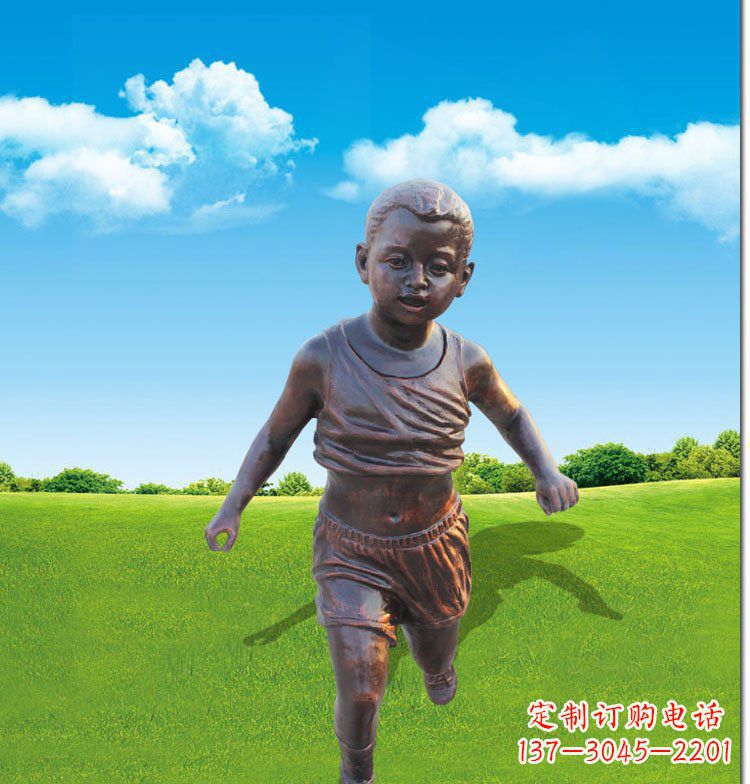 宜宾优雅玻璃钢仿铜儿童雕塑