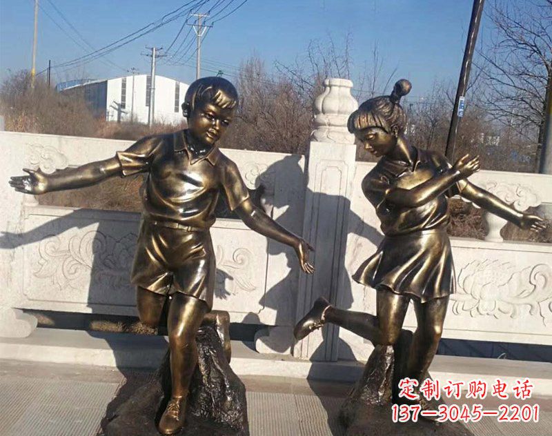 宜宾新颖花篮儿童铜雕