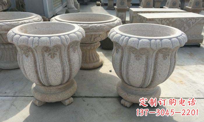 宜宾优雅大理石花盆雕塑