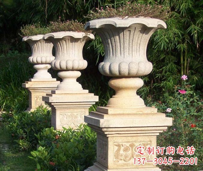 宜宾高质量大理石花盆石雕