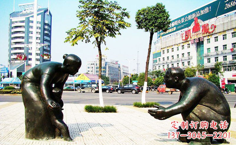 宜宾铜质小孩学走路雕塑