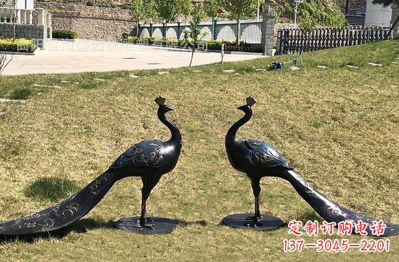 宜宾公园青铜孔雀雕塑