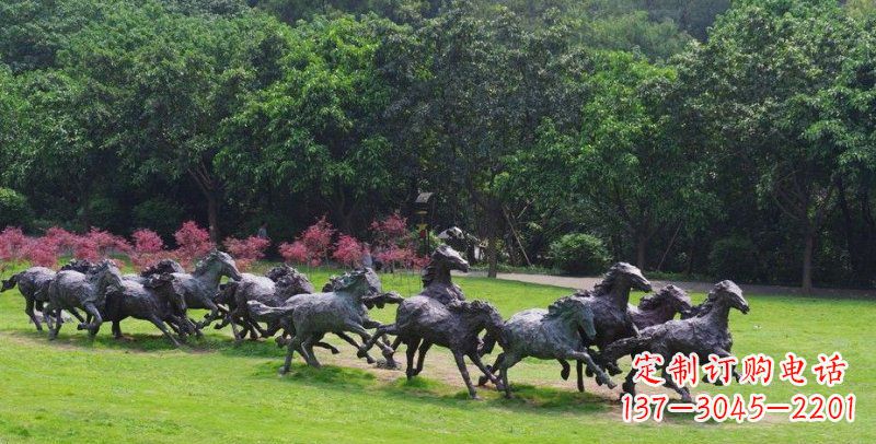 宜宾公园群马动物铜雕