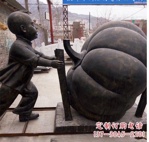 宜宾精致男孩铜雕