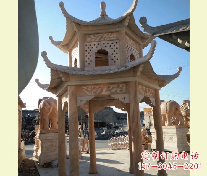 宜宾中式双层石雕凉亭